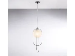 Lámpara colgante Erik de hierro bronceado, 1 luz, con esfera dm.20 156 Ø23 BL277-S1-NR