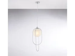Lámpara colgante Erik de hierro cromado, 1 luz, esfera dm.20 156 Ø23 BL277-S1-CR