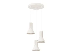 Lámpara colgante Estria desván de acero/aluminio - 3 fuentes luminosas - L.30 x A.120 cm - beige