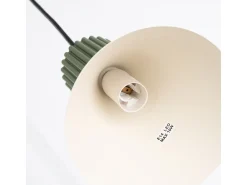 Lámpara colgante Estria desván de acero/aluminio - 3 fuentes luminosas - L.30 x A.120 cm - beige/verde oliva