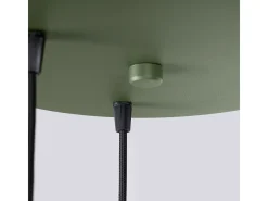 Lámpara colgante Estria desván de acero/aluminio - 3 fuentes luminosas - L.30 x A.120 cm - beige/verde oliva