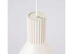 Lámpara colgante Estria desván de acero/aluminio - 1 fuentes luminosas - L.14 x A.120 cm - beige