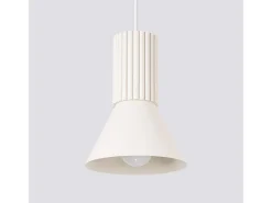 Lámpara colgante Estria desván de acero/aluminio - 1 fuentes luminosas - L.14 x A.120 cm - beige