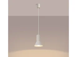 Lámpara colgante Estria desván de acero/aluminio - 1 fuentes luminosas - L.14 x A.120 cm - beige