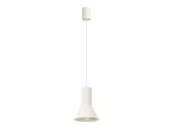 Lámpara colgante Estria desván de acero/aluminio - 1 fuentes luminosas - L.14 x A.120 cm - beige