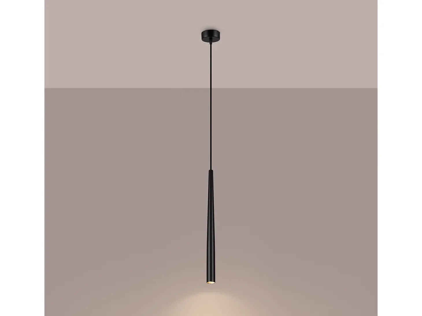 Lámpara colgante Euphora moderno de acero - 1 fuentes luminosas 4000K - L.8 x A.118 cm - negro