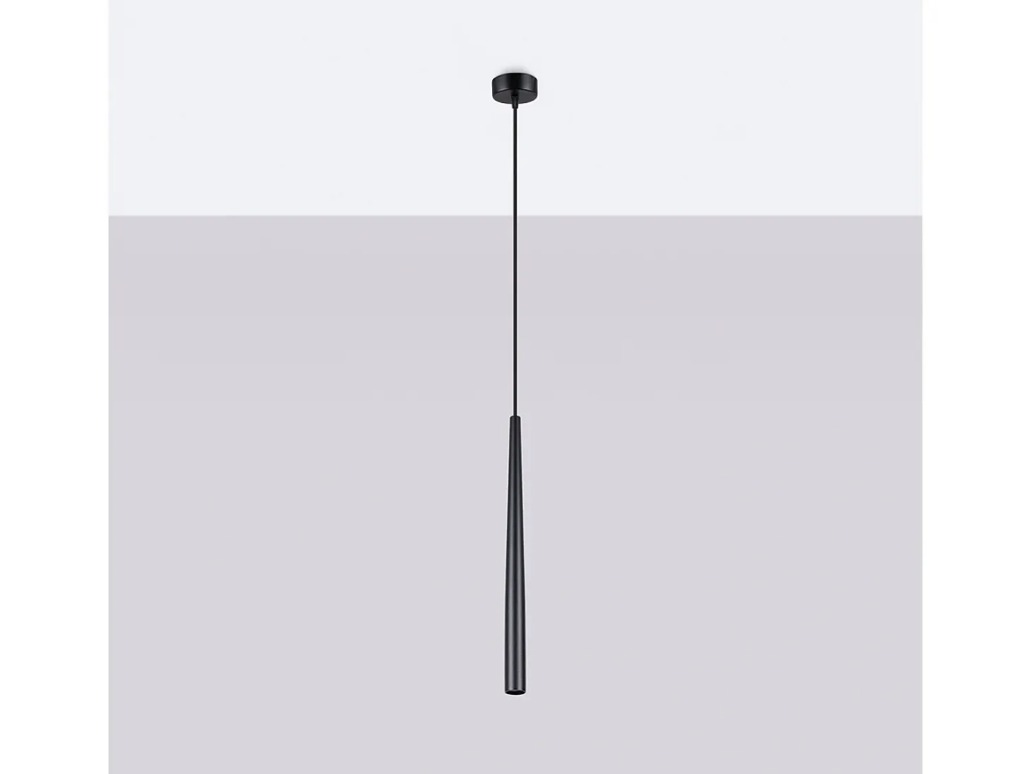 Lámpara colgante Euphora moderno de acero - 1 fuentes luminosas 3000K - L.8 x A.118 cm - negro