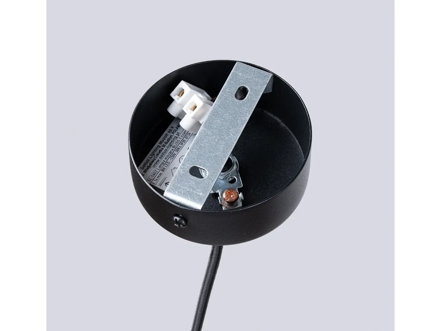 Lámpara colgante Euphora moderno de acero - 1 fuentes luminosas 3000K - L.8 x A.118 cm - negro
