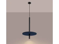 Lámpara colgante Feltro moderno de fieltro/acero - 1 fuentes luminosas - L.30 x A.126 cm - azul marino/negro