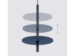 Lámpara colgante Feltro moderno de fieltro/acero - 1 fuentes luminosas - L.30 x A.126 cm - azul marino/negro