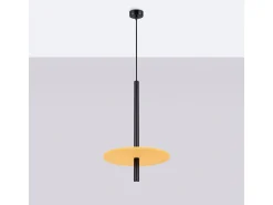Lámpara colgante Feltro moderno de fieltro/acero - 1 fuentes luminosas - L.30 x A.126 cm - amarillo/negro