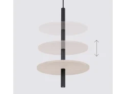Lámpara colgante Feltro moderno de fieltro/acero - 1 fuentes luminosas - L.30 x A.126 cm - beige/negro