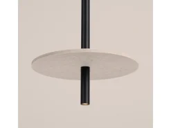 Lámpara colgante Feltro moderno de fieltro/acero - 1 fuentes luminosas - L.30 x A.126 cm - beige/negro