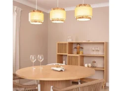 Lámpara Colgante Fibras Naturales Tri Orleans Beige