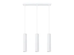 Lámpara colgante Gloow minimalista de aluminio - 3 fuentes luminosas 4000K - L.45 x A.98 cm - blanco