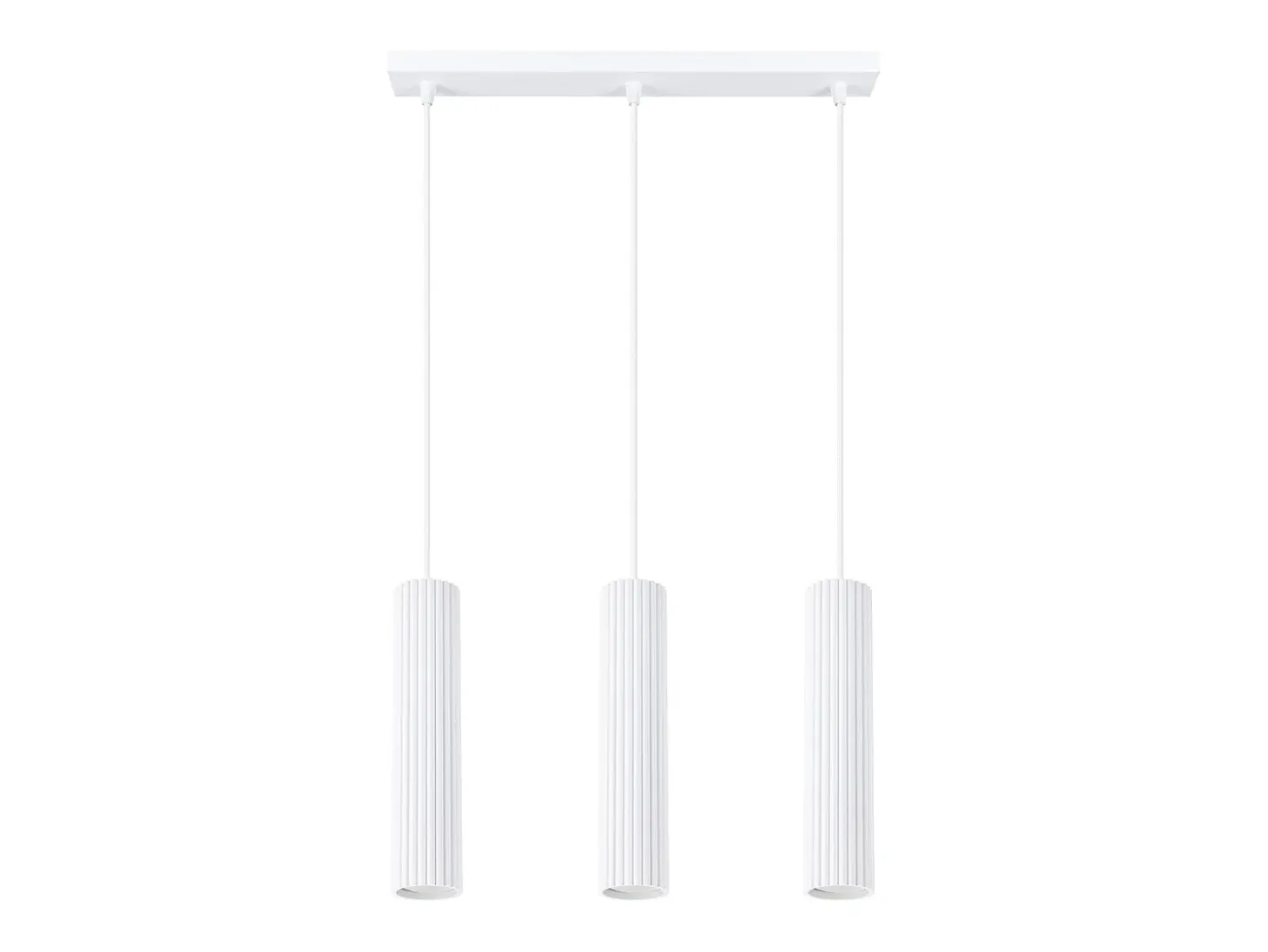 Lámpara colgante Gloow minimalista de aluminio - 3 fuentes luminosas 4000K - L.45 x A.98 cm - blanco