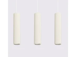 Lámpara colgante Gloow minimalista de aluminio - 3 fuentes luminosas 3000K - L.45 x A.98 cm - beige
