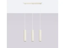 Lámpara colgante Gloow minimalista de aluminio - 3 fuentes luminosas 3000K - L.45 x A.98 cm - beige
