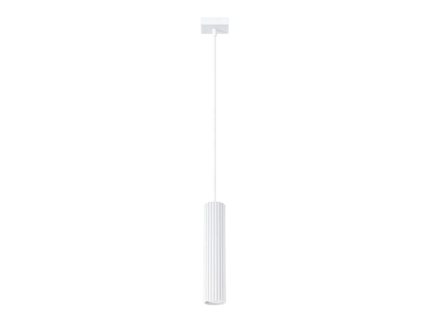 Lámpara colgante Gloow minimalista de aluminio - 1 fuentes luminosas 4000K - L.8 x A.118 cm - blanco