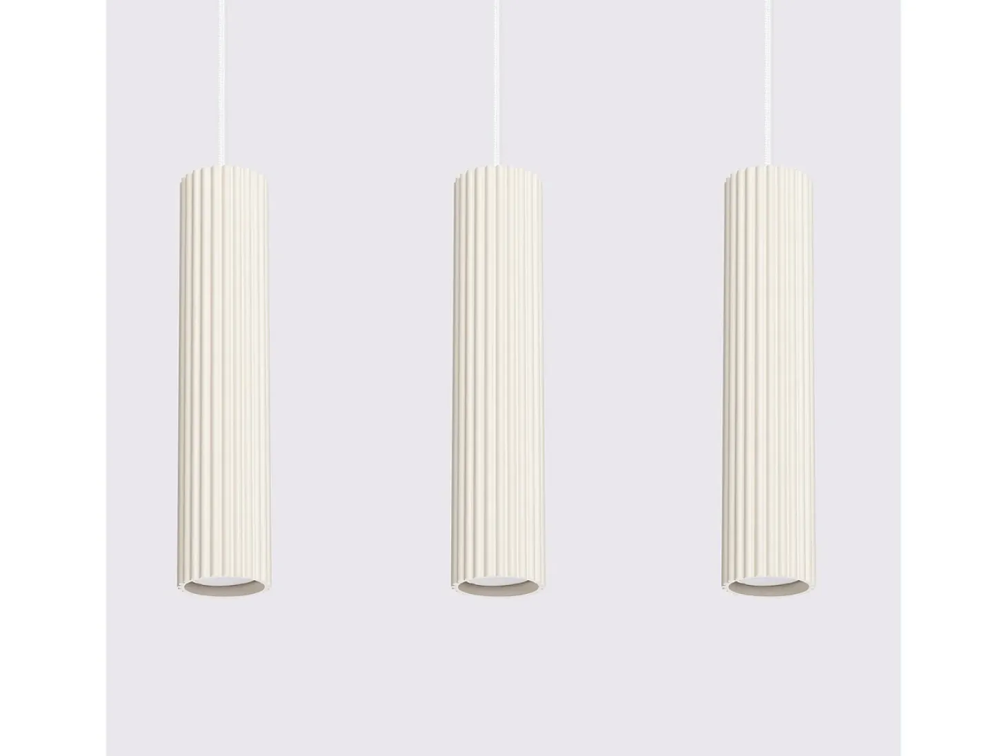 Lámpara colgante Gloow minimalista de aluminio - 3 fuentes luminosas 4000K - L.45 x A.98 cm - beige