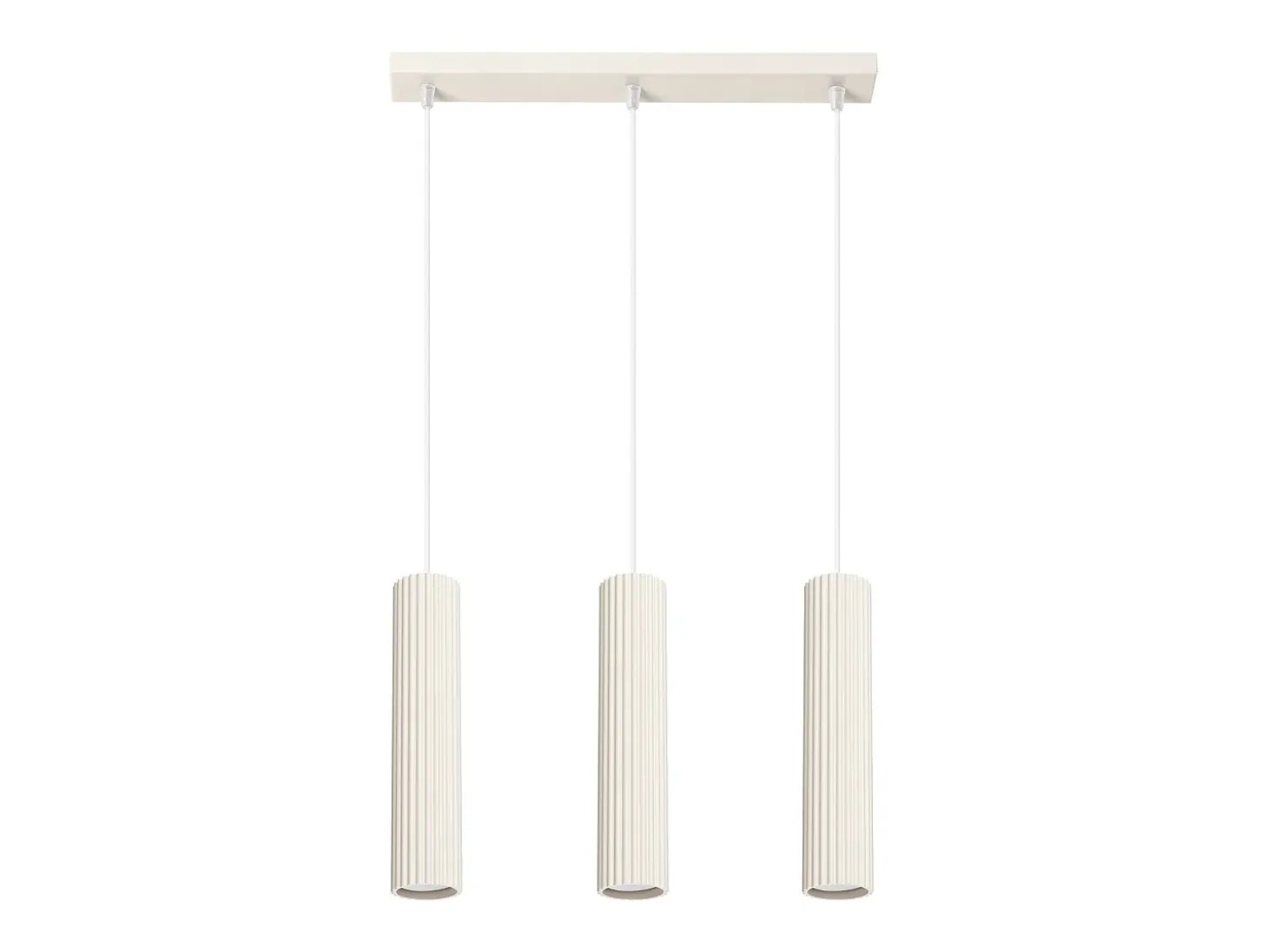 Lámpara colgante Gloow minimalista de aluminio - 3 fuentes luminosas 4000K - L.45 x A.98 cm - beige