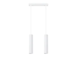 Lámpara colgante Gloow minimalista de aluminio - 2 fuentes luminosas 3000K - L.30 x A.90 cm - blanco
