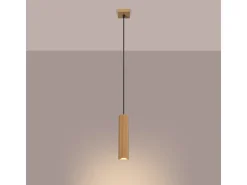 Lámpara colgante Gloow minimalista de aluminio - 1 fuentes luminosas 4000K - L.8 x A.118 cm - dorado