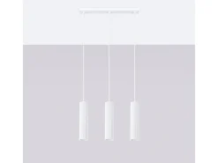 Lámpara colgante Gloow minimalista de aluminio - 3 fuentes luminosas 3000K - L.45 x A.98 cm - blanco