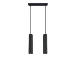Lámpara colgante Gloow minimalista de aluminio - 2 fuentes luminosas 3000K - L.30 x A.90 cm - negro