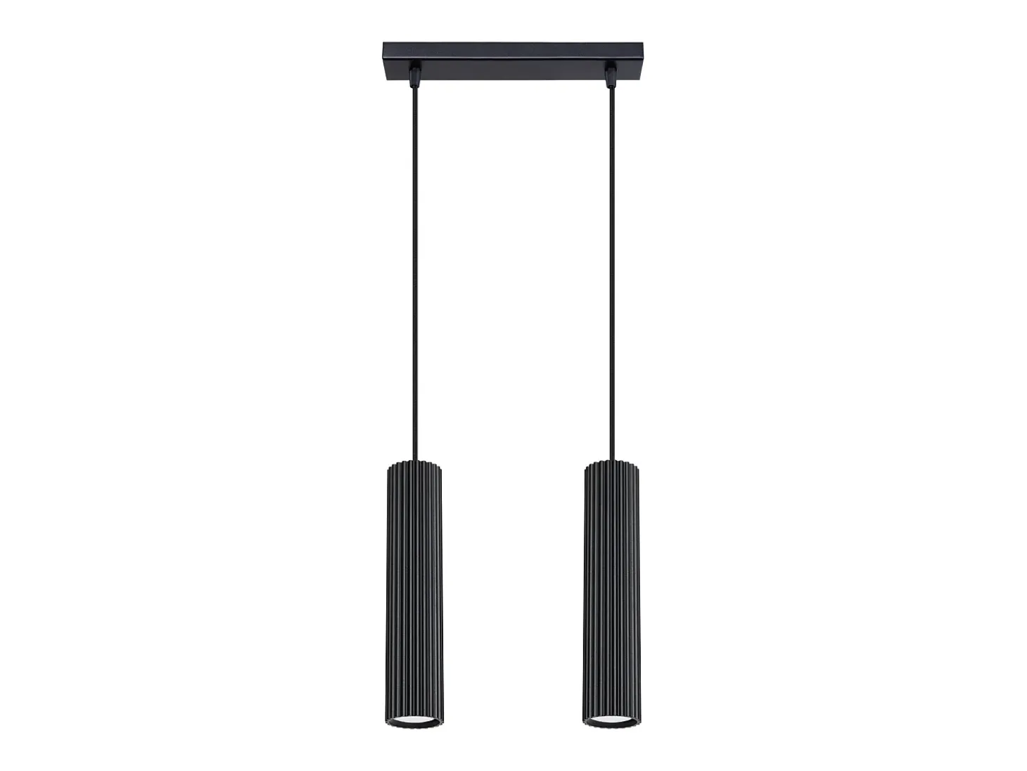 Lámpara colgante Gloow minimalista de aluminio - 2 fuentes luminosas 3000K - L.30 x A.90 cm - negro