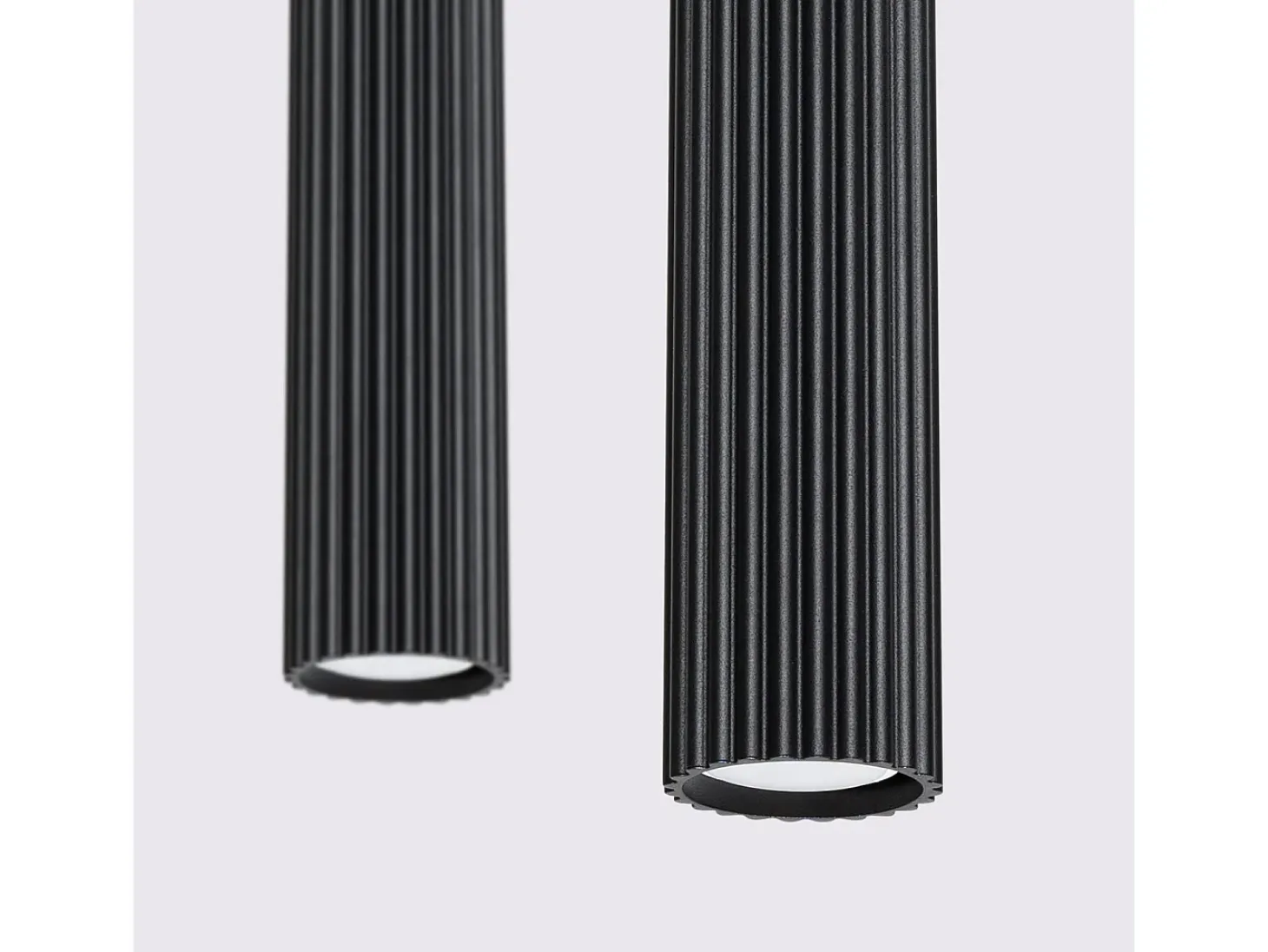 Lámpara colgante Gloow minimalista de aluminio - 2 fuentes luminosas 3000K - L.30 x A.90 cm - negro