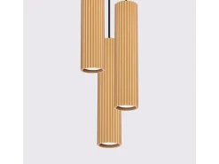 Lámpara colgante Gloow minimalista de aluminio - 3 fuentes luminosas 4000K - L.19,5 x A.108 cm - dorado