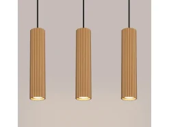 Lámpara colgante Gloow minimalista de aluminio - 3 fuentes luminosas 3000K - L.45 x A.98 cm - dorado
