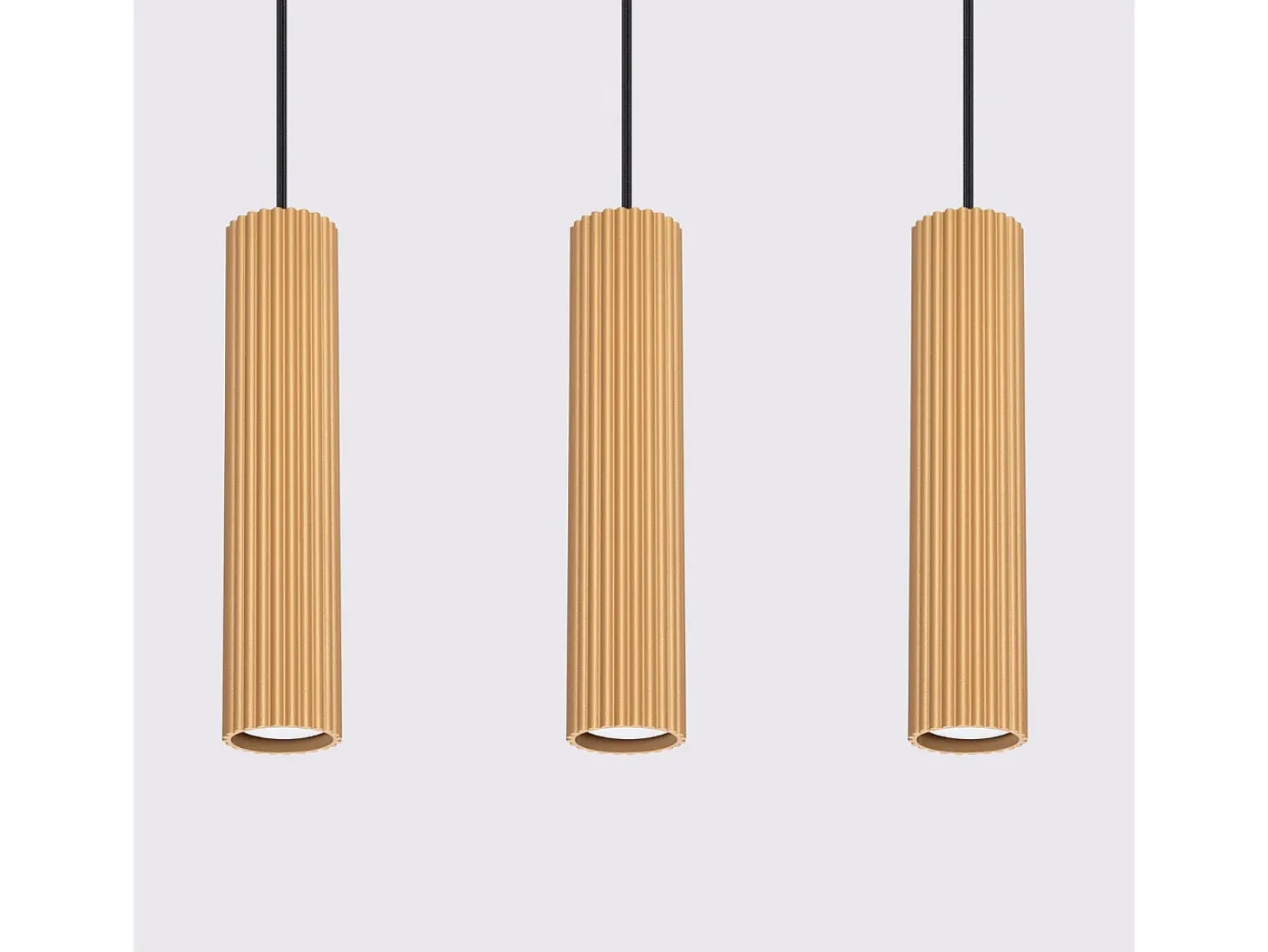 Lámpara colgante Gloow minimalista de aluminio - 3 fuentes luminosas 3000K - L.45 x A.98 cm - dorado