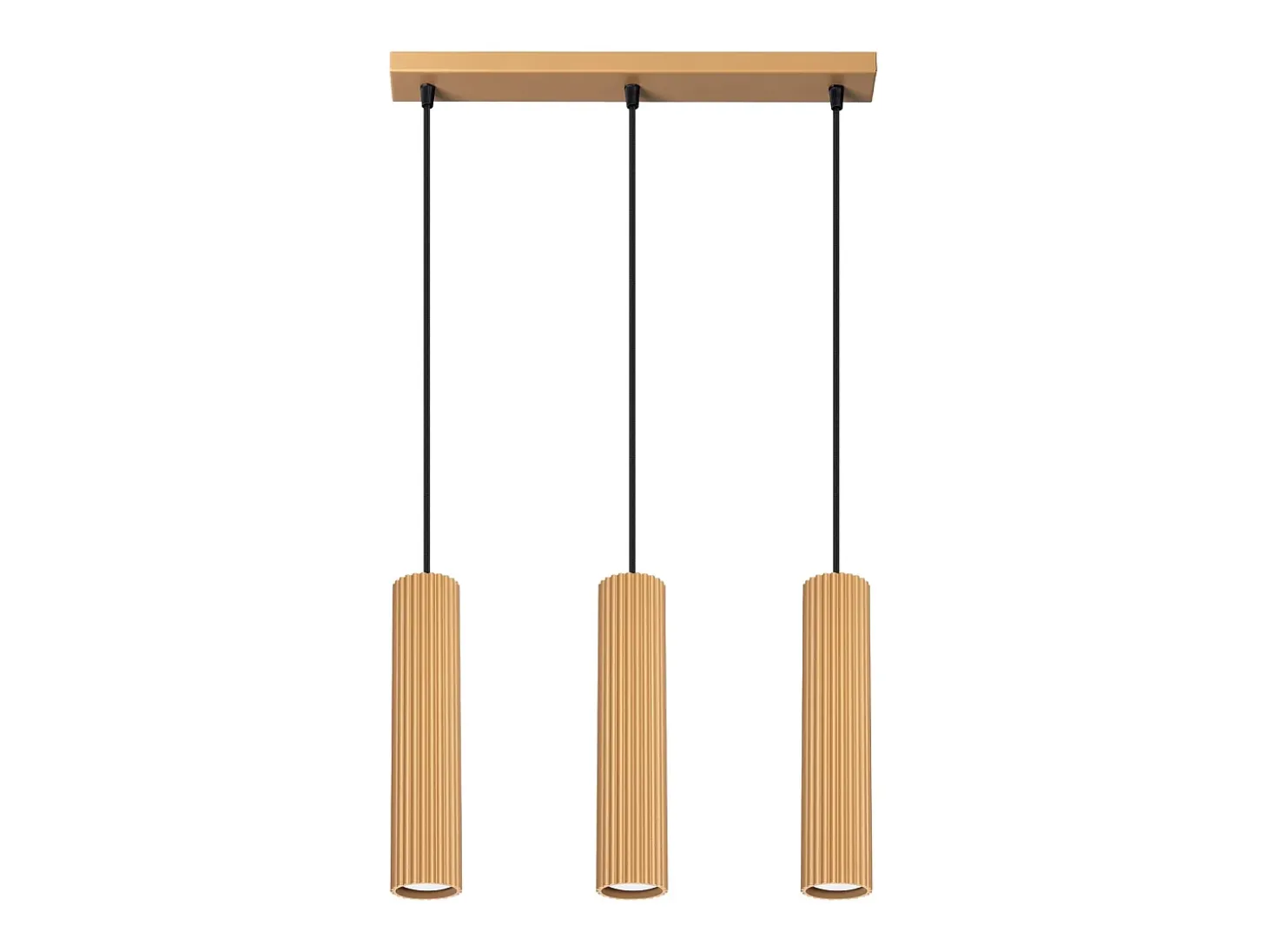 Lámpara colgante Gloow minimalista de aluminio - 3 fuentes luminosas 3000K - L.45 x A.98 cm - dorado