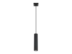 Lámpara colgante Gloow minimalista de aluminio - 1 fuentes luminosas 4000K - L.8 x A.118 cm - negro