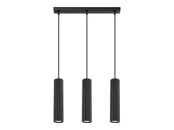 Lámpara colgante Gloow minimalista de aluminio - 3 fuentes luminosas 3000K - L.45 x A.98 cm - negro