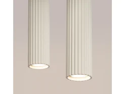 Lámpara colgante Gloow minimalista de aluminio - 2 fuentes luminosas 4000K - L.30 x A.90 cm - beige