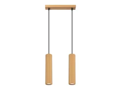 Lámpara colgante Gloow minimalista de aluminio - 2 fuentes luminosas 4000K - L.30 x A.90 cm - dorado