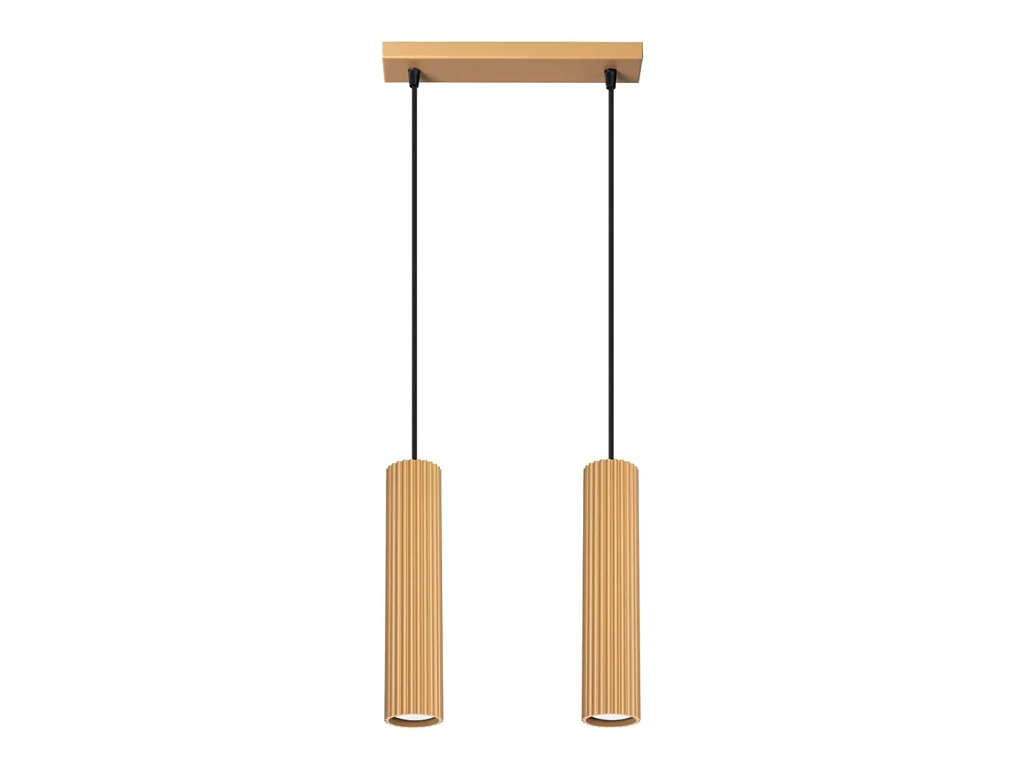 Lámpara colgante Gloow minimalista de aluminio - 2 fuentes luminosas 4000K - L.30 x A.90 cm - dorado