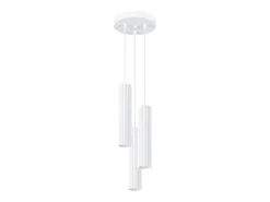 Lámpara colgante Gloow minimalista de aluminio - 3 fuentes luminosas 4000K - L.19,5 x A.108 cm - blanco
