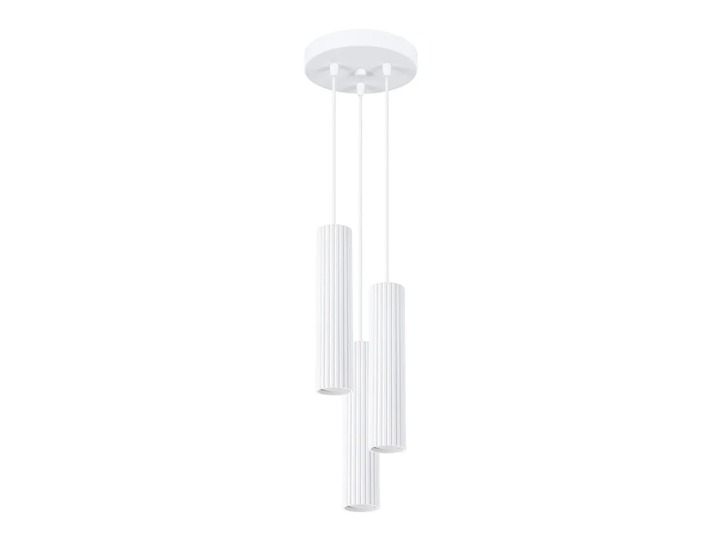 Lámpara colgante Gloow minimalista de aluminio - 3 fuentes luminosas 4000K - L.19,5 x A.108 cm - blanco