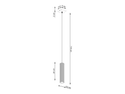 Lámpara colgante Gloow minimalista de aluminio - 1 fuentes luminosas 4000K - L.8 x A.118 cm - verde oliva