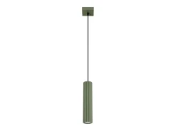 Lámpara colgante Gloow minimalista de aluminio - 1 fuentes luminosas 4000K - L.8 x A.118 cm - verde oliva