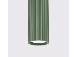 Lámpara colgante Gloow minimalista de aluminio - 1 fuentes luminosas 4000K - L.8 x A.118 cm - verde oliva