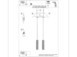 Lámpara colgante Gloow minimalista de aluminio - 2 fuentes luminosas 3000K - L.30 x A.90 cm - beige