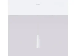 Lámpara colgante Gloow minimalista de aluminio - 1 fuentes luminosas 3000K - L.8 x A.118 cm - blanco