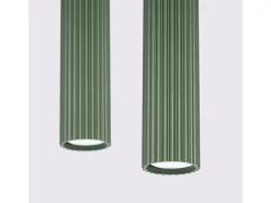 Lámpara colgante Gloow minimalista de aluminio - 2 fuentes luminosas 4000K - L.30 x A.90 cm - verde oliva