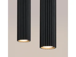 Lámpara colgante Gloow minimalista de aluminio - 2 fuentes luminosas 4000K - L.30 x A.90 cm - negro