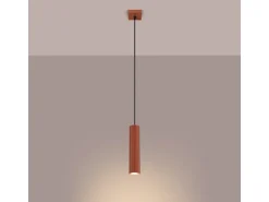 Lámpara colgante Gloow minimalista de aluminio - 1 fuentes luminosas 4000K - L.8 x A.118 cm - ocre rojo